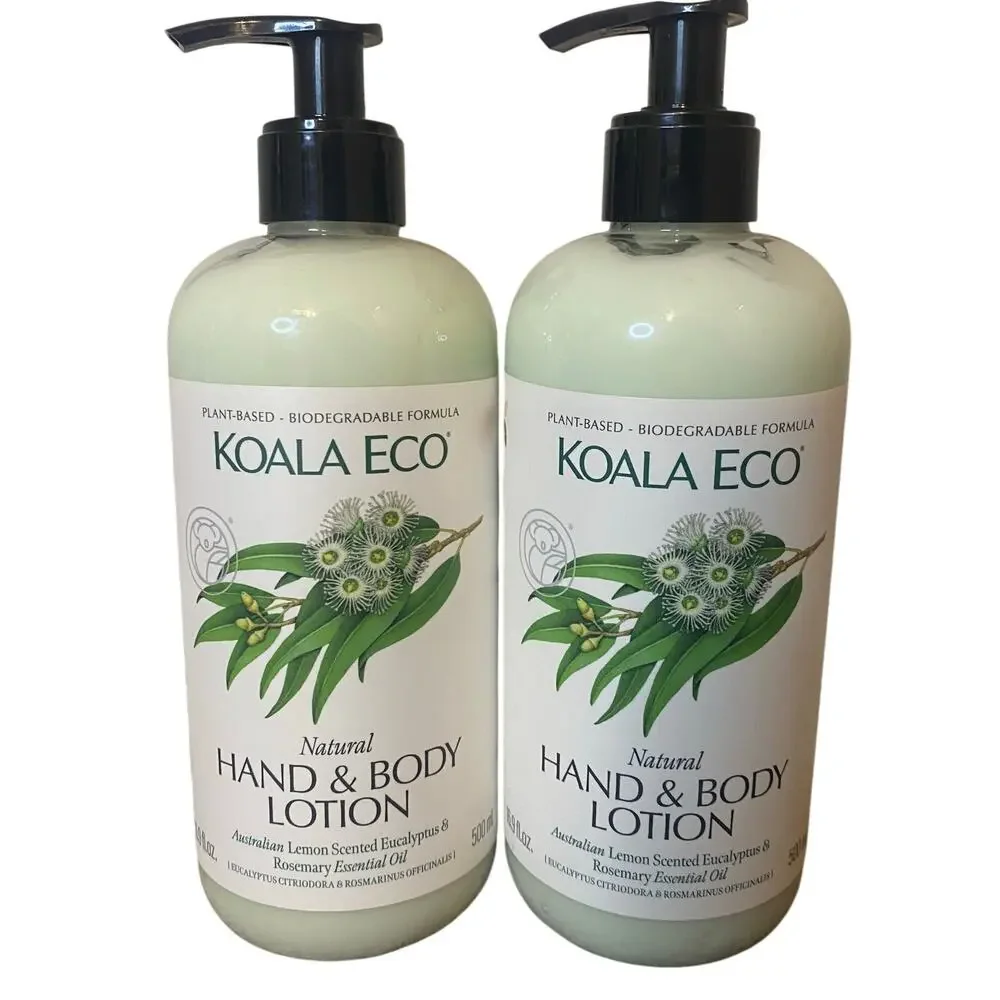 Bundle of 2 Koala Eco Hand & Body Lotions Lemon Eucalyptus Rosemary 16.9 oz